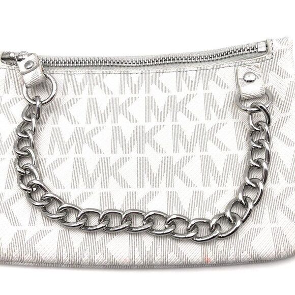 4/$100 Michael Kors White Silver Pull Chain Belt Bag NWT - Picture 7 of 7